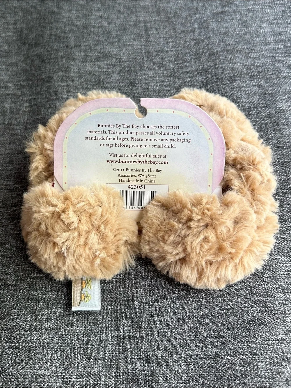 NWT Bunnies By The Bay Sweet Feet Bao Bao Bear Slippers 2011 Baby 6-12M